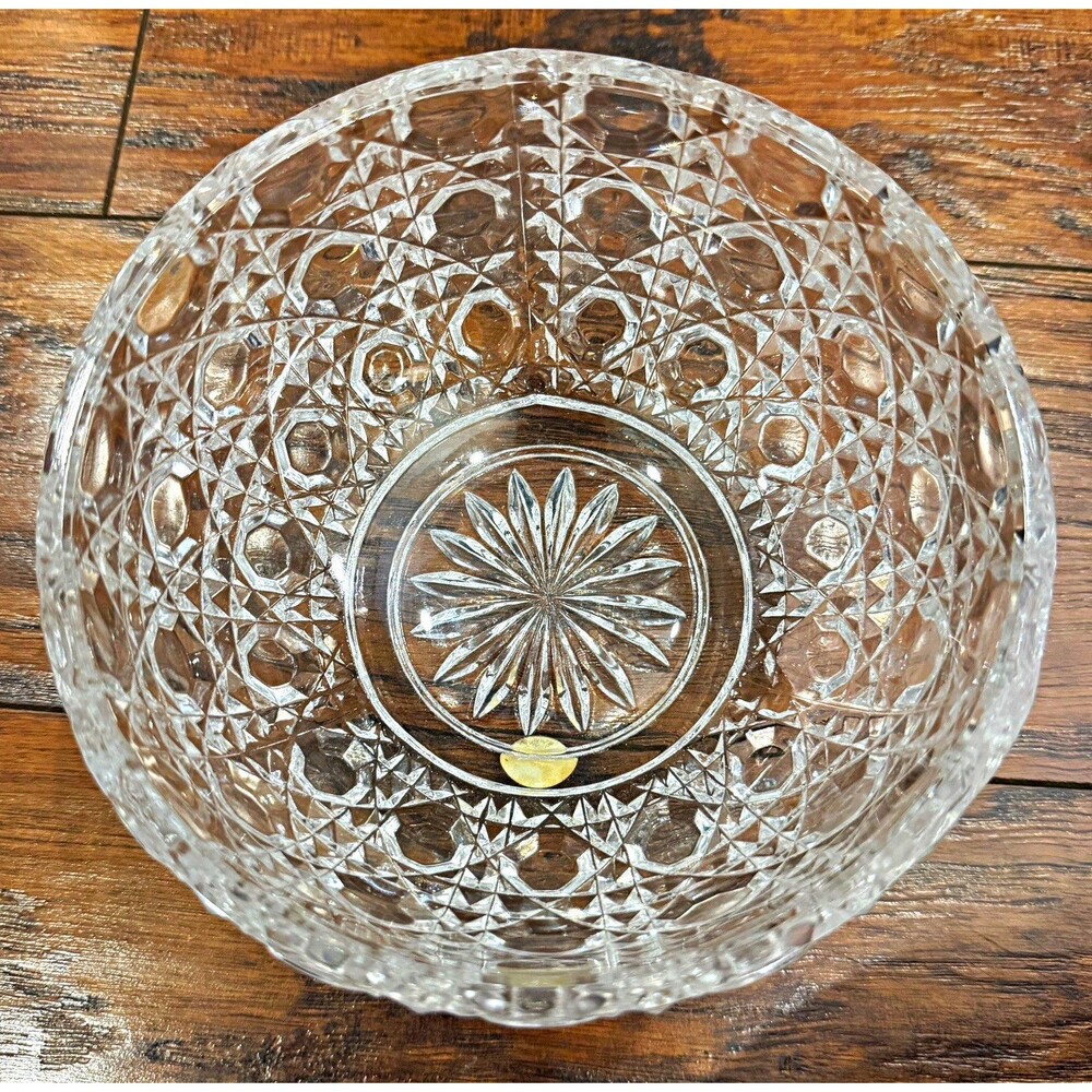 Vtg NWT Bleikristall Crystal au Plomb 24% Starburst Pattern Bowl Germany F8